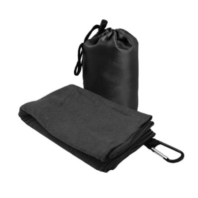 T2 Microfibre Sport Towel in Nylon Pouch BLACK