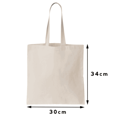 A4 Canvas tote bag w dimension