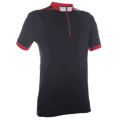 QD41 Multi-Tone Mandarin Collar Polo T-Shirts 2018-19 thumbnail black