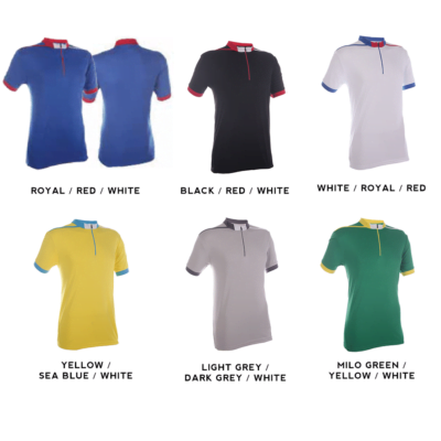 QD41 Multi-Tone Mandarin Collar Polo T-Shirts 2018-19 catalogue