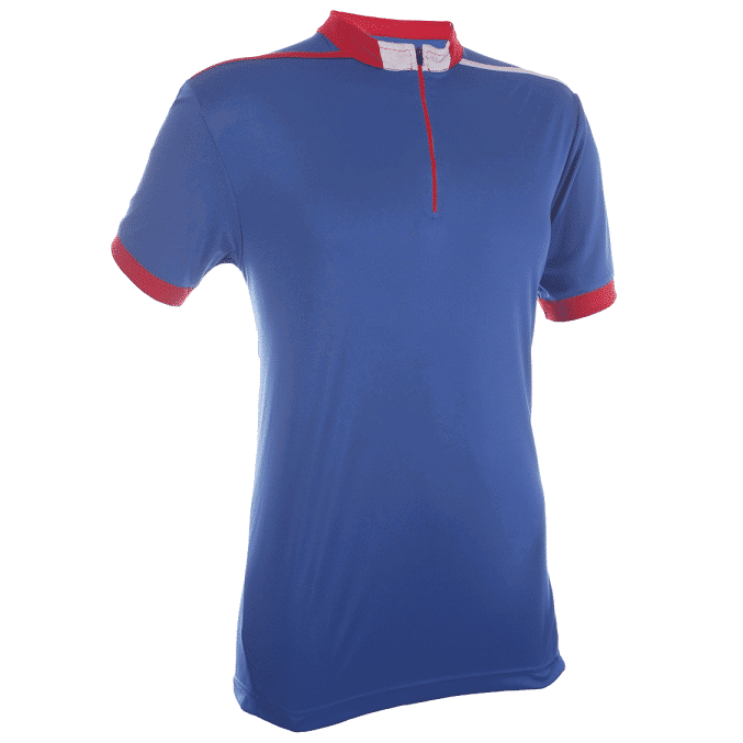 QD41 Multi-Tone Mandarin Collar Polo T-Shirts 2018-19 thumbnail royal