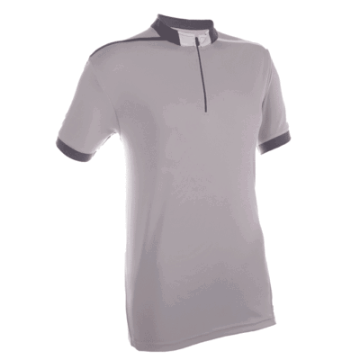 QD41 Multi-Tone Mandarin Collar Polo T-Shirts 2018-19 thumbnail light grey