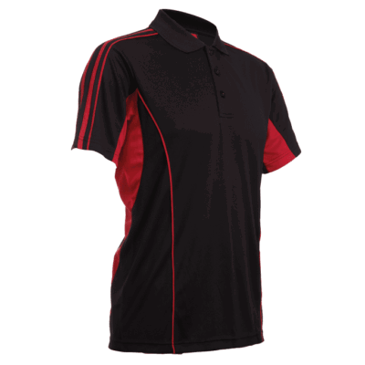 QD33 Multi-Tone Dri-Fit Polo T-Shirts 2018-19 thumbnail black red