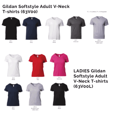 Gildan Softstyle Adult V-Neck T-shirts 63V00 2018-19 catalogue