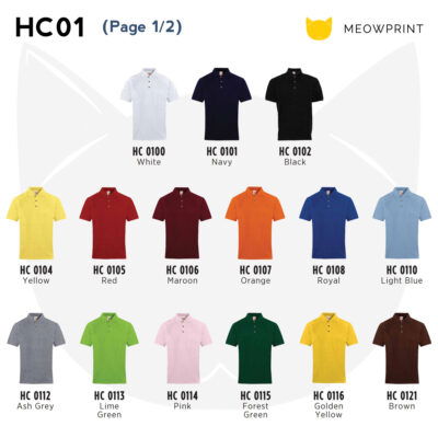 Basic Honeycomb Cotton Polo T-Shirts HC01 24-25 catalogue 1of2