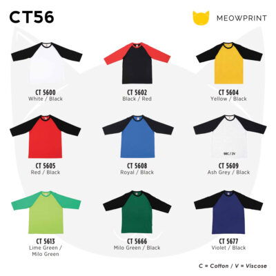 CT56 Basic 3-4 Raglan-Sleeves T-Shirts 24-25 catalogue