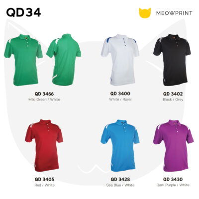 QD34 Multi-Tone Dri-Fit Polo T-Shirts 23-24 CATALOGUE