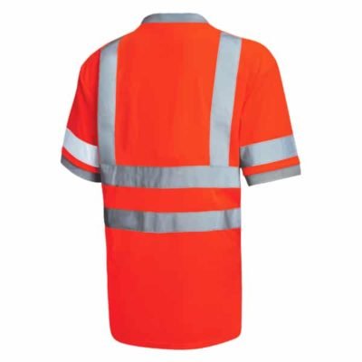 UNO Reflective Safety Round Neck T-Shirt orange back
