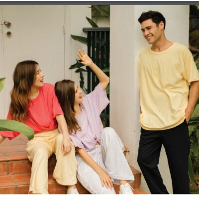 Soft Washed Garment Dyed Fabric Adult T-Shirt (C1717) 22-23 model 2