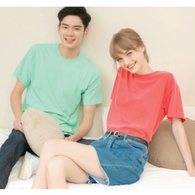 Soft Washed Garment Dyed Fabric Adult T-Shirt (C1717) 22-23 model1