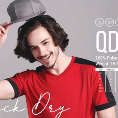 QD52 Multi-Tone Dri-Fit V-Neck T-Shirts model 2