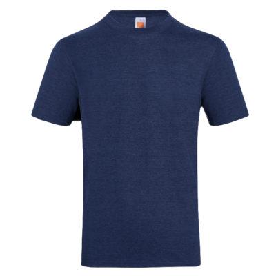 Basic Cotton Round Neck T-Shirts 2021 deep blue melange