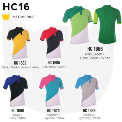 HC16 Multi-Tone Cotton Polo T-Shirts 2021 catalogue