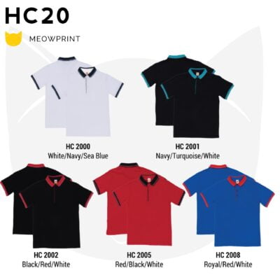 HC20 Multi-Tone Cotton Polo T-Shirts 2021 catalogue