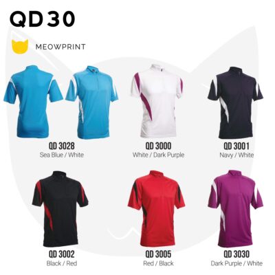 QD30 2-Tone Mandarin Collar Polo T-Shirts 2021 catalogue