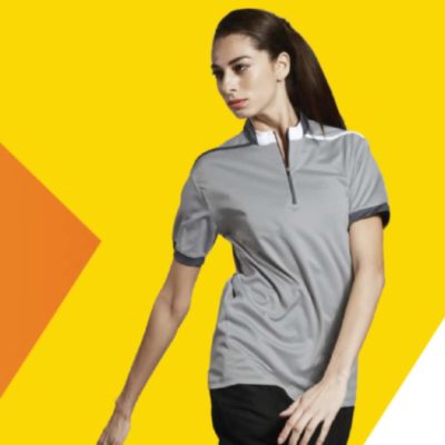 QD41 Multi-Tone Mandarin Collar Polo T-Shirts 2019-20 model 1