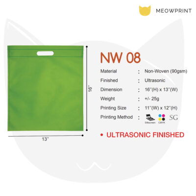 Flat Non-Woven Bag NW08 23-24 size