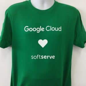 An example of 1 Color Logo, Silkscreen print (within A4 size) on a T-Shirt