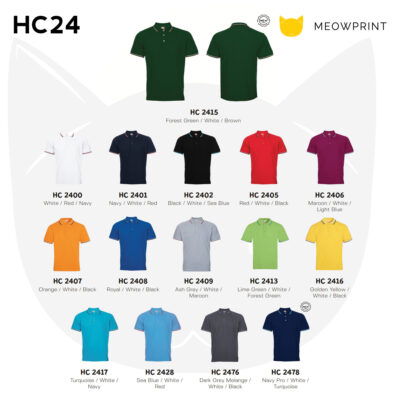 HC24 Multi-Tone Cotton Polo T-Shirts 23-24 CATALOGUE