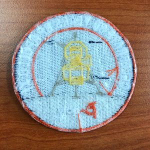 Embroidery patch iron on backing (poly) back