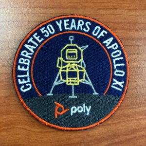 Embroidery patch iron on backing (poly) front