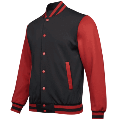 UVJ05 Anti-Odor Varsity Jacket black red (1)