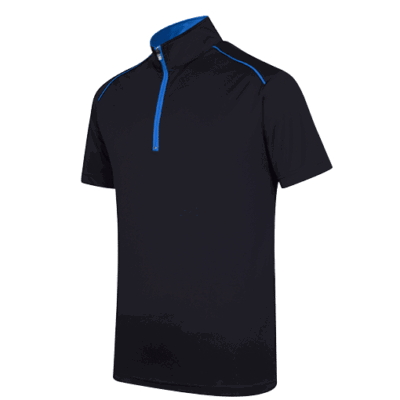 UDF20 Oriental Anti-Odor Zip-Up Collar Polo T-Shirt darkblue royalblue (1)