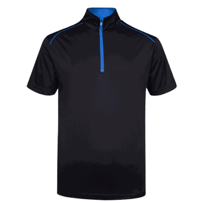 UDF20 Oriental Anti-Odor Zip-Up Collar Polo T-Shirt darkblue royalblue (3)