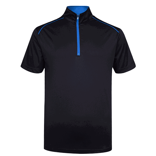 UDF20 Oriental Anti-Odor Zip-Up Collar Polo T-Shirt darkblue royalblue (3)