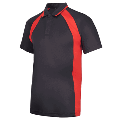 UDF33 Bi-Cross Anti-Odor Polo T-Shirt black red (1)