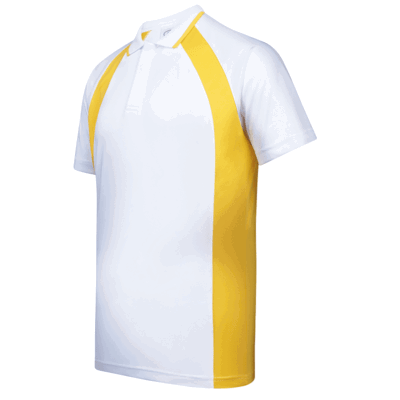 UDF33 Bi-Cross Anti-Odor Polo T-Shirt white yellow (1)
