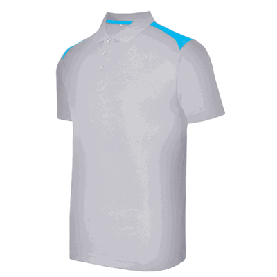 UDF19 T-Max Anti-Odor Polo T-Shirt grey lightblue (1)