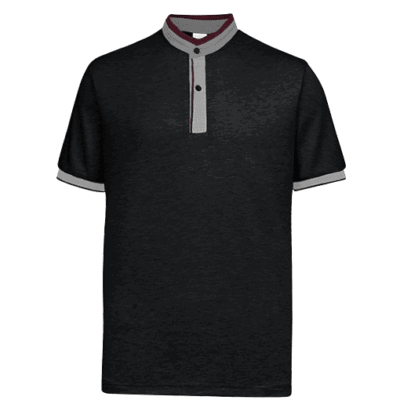 UH03 Ace Anti-Odor Mandarin Collar Polo T-Shirt black grey red (3)