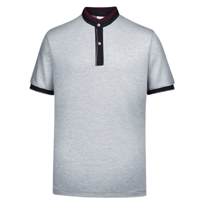 UH03 Ace Anti-Odor Mandarin Collar Polo T-Shirt light grey black red (2)