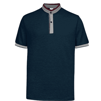 UH03 Ace Anti-Odor Mandarin Collar Polo T-Shirt navy grey red (1)