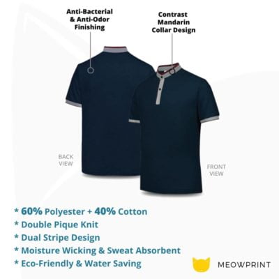 UH03 Ace Anti-Odor Mandarin Collar Polo T-Shirt 2019-20 details
