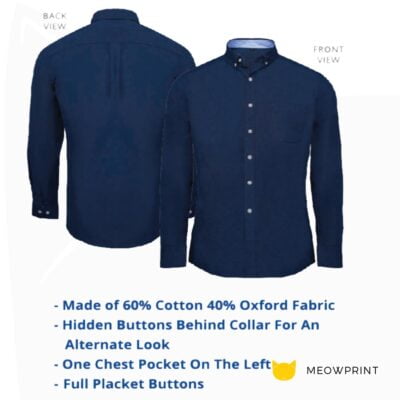 FTL3 BEAM Oxford Corporate Long Sleeve Shirt 2021 navy