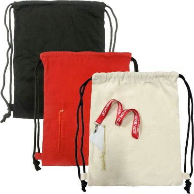 Canvas Drawstring Bags with Front Pocket thumbnail