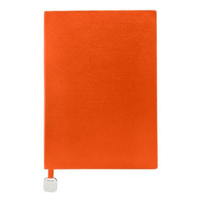 A5 Soft Cover Notebook with Metal Bookmark JB03 orange