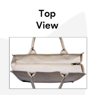 Laminated Canvas Bag with Zip CB12 top view