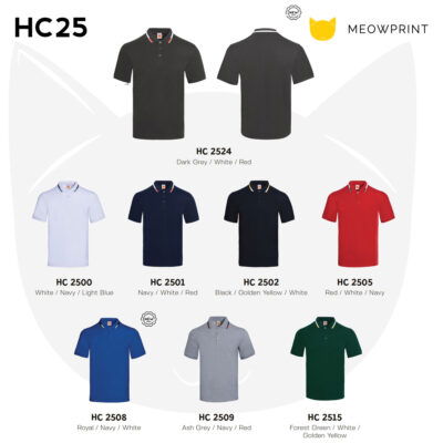 HC25 Multi-Tone Cotton Polo T-Shirts 23-24 CATALOGUE