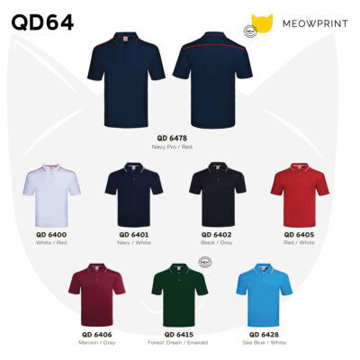 QD64 Multi-Tone Dri-Fit Polo T-Shirts 23-24 CATALOGUE