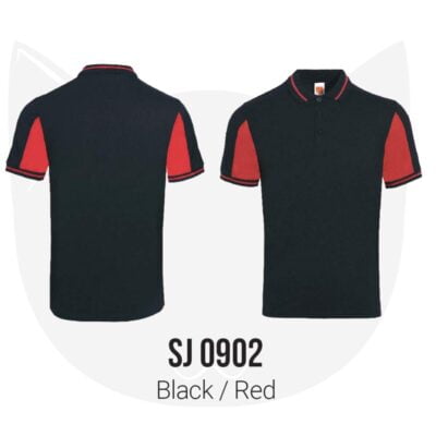 SJ09 Multi-Tone Cotton Polo T-Shirts 2021 black