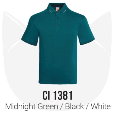 CI13 Multi-Tone Cotton Polo T-Shirts 2021 midnight green