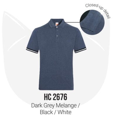 HC26 Multi-Tone Cotton Polo T-Shirts 2021 darkgreymelange