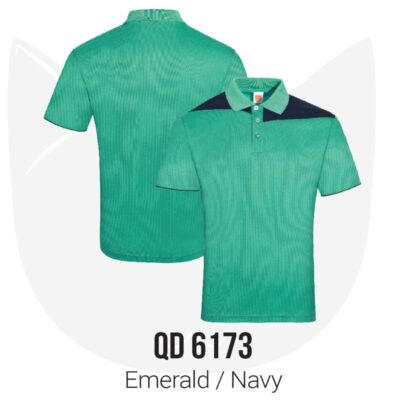 QD61 Multi-Tone Dri-Fit Polo T-Shirts emerald