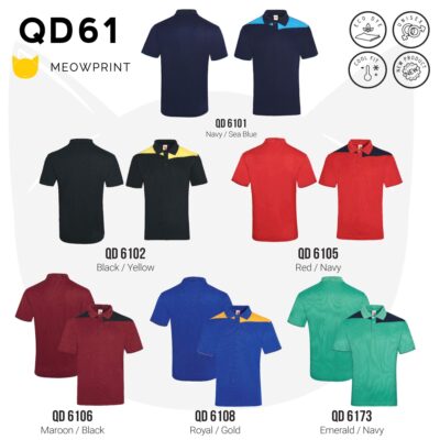 QD61 Multi-Tone Dri-Fit Polo T-Shirts catalogue