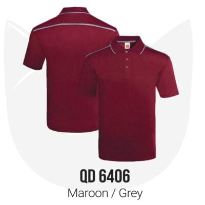 QD64 Multi-Tone Dri-Fit Polo T-Shirts maroon