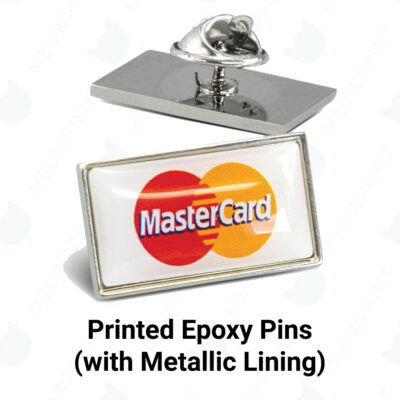 printed epoxy pins with metallic lining model 1