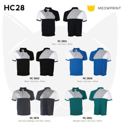 HC28 Multi-Tone Cotton Polo T-Shirts 23-24 catalogue